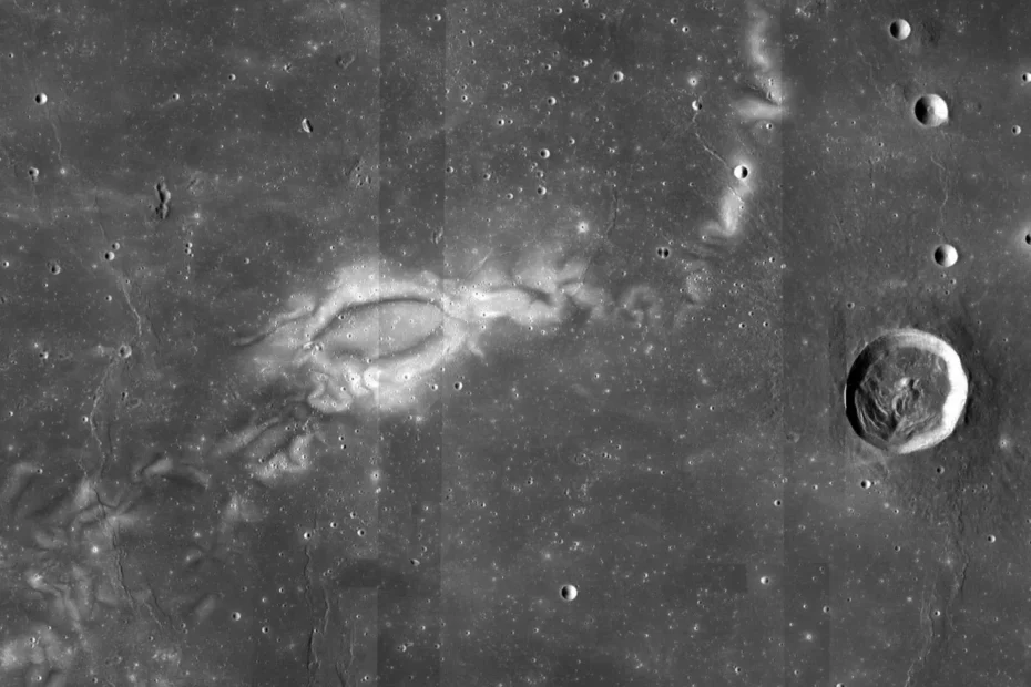 Den lunära virveln Reiner Gamma på månen, tagen av NASA:s Lunar Reconnaissance Orbiter. Foto: NASA/Goddard Space Flight Center/Arizona State University